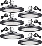6 Pack 200W UFO LED High Bay Light, 100-277V ETL Listed High Bay LED Shop Light Fixture 5000K, 28,00