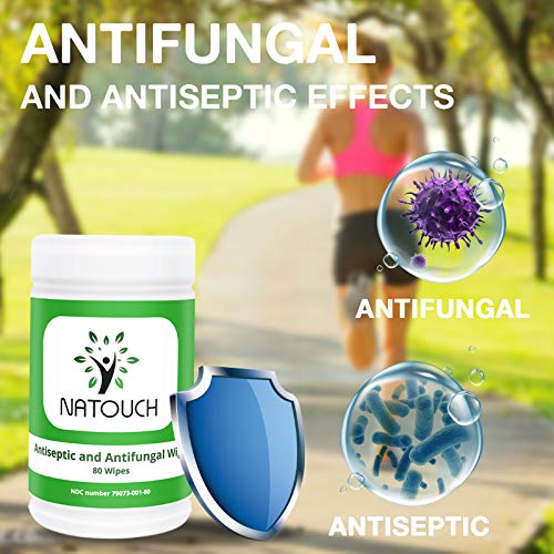 Natouch Body Wipes, Curing And Conditioning Skin Camp Wipes Help Athletes Foot, Jock Itch, Ringworm. Rinse Free Gym Wipes For Wrestling Martial Arts #TOP2