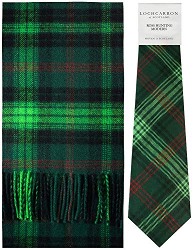 Bufanda y corbata Ross Hunting Modern Tartan Clan Escocés set 2