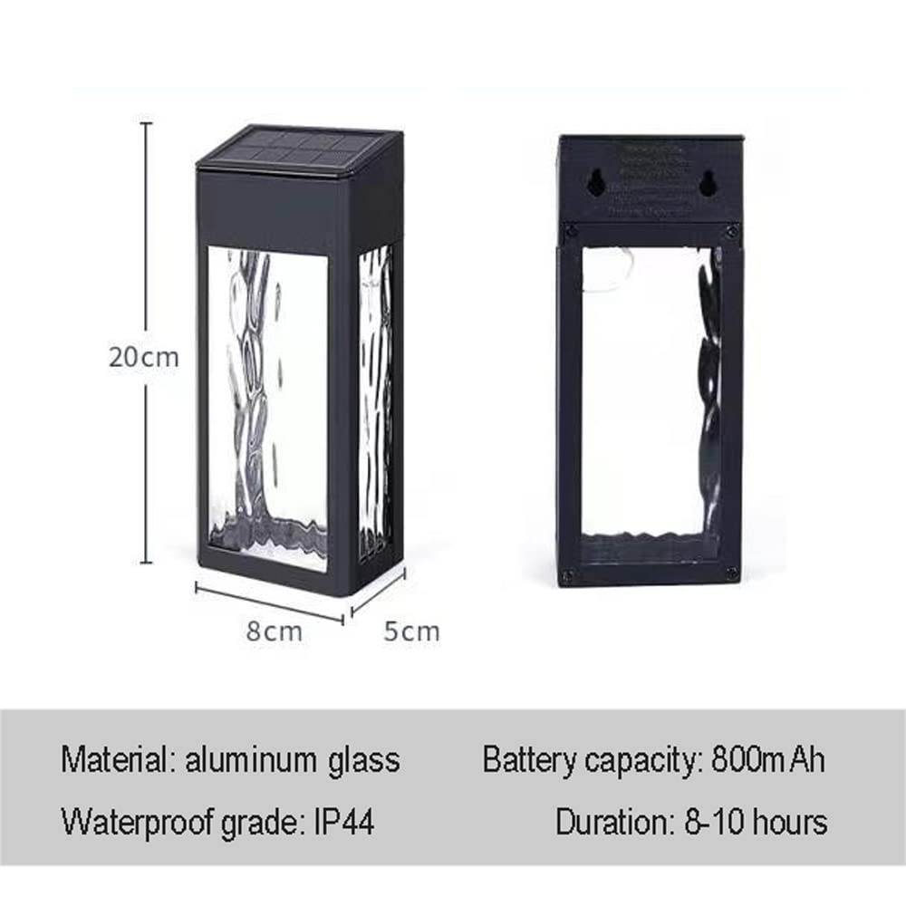 Faroles solares de Pared para Exteriores - Apliques LED Impermeables IP44 para Porche, Patio y Valla, lámparas de Seguridad Decorativas en Negro Mate, iluminación Exterior de Montaje