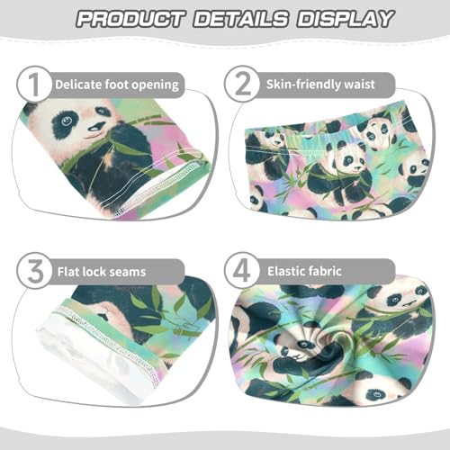 Wusikd Pandas Girls' Leggings Toddler Doodles Kids Yoga Pants Dance Active Tights 4T3