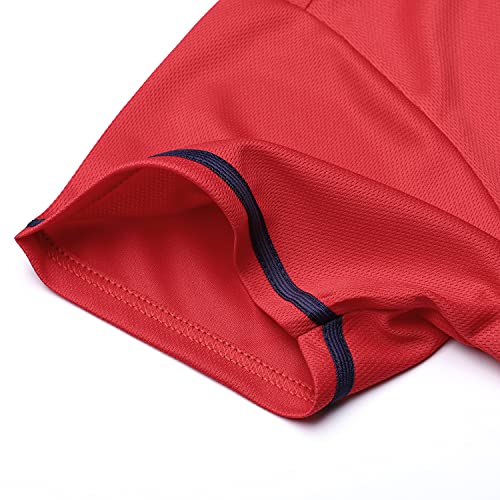 Solid Baseball Jersey Shirt For Men And Women, Plain Short Sleeves Button Down T-Shirt(Red M) #TOP3