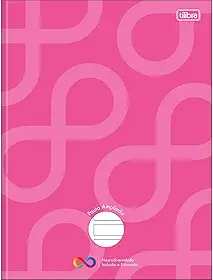 Tilibra - Caderno Pauta Ampliada Brochura Capa Dura Tilibra Neuro 80 Folhas - Capa Rosa