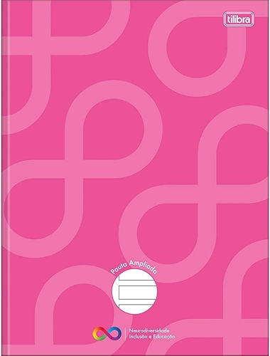 Tilibra - Caderno Pauta Ampliada Brochura Capa Dura Tilibra Neuro 80 Folhas - Capa Rosa