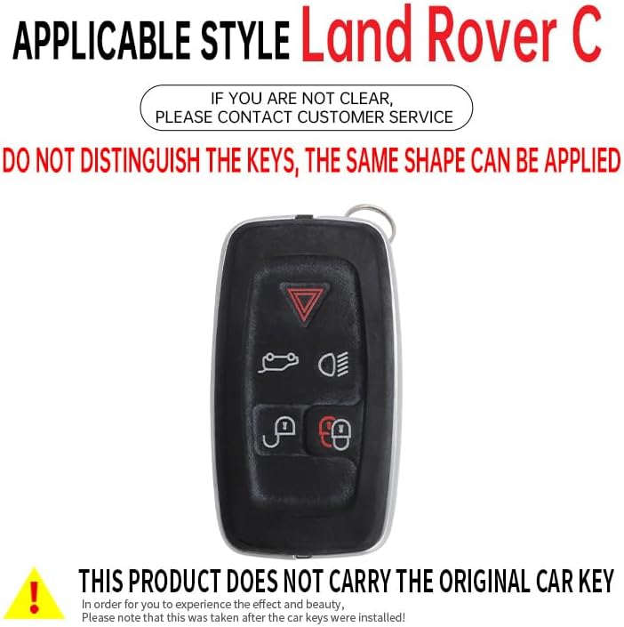 SANRILY PU Leather Key Fob Cover Case Compatible with Land Rover LR4 Fit for Range Rover Sport 2010 2011 2012 2013 Keyless with Leather Keychain Black-green - Image 2