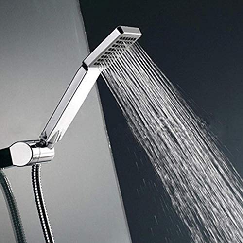 Cabezal de ducha de mano cuadrado universal cromado con efecto lluvia 3