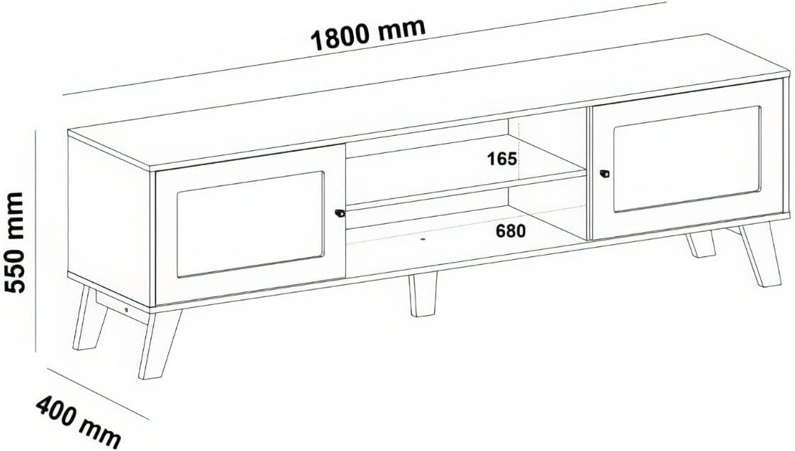 Rack para Tv ate 75" com 2 portas CHARLOTTE cor Pinho/Off White - Artely