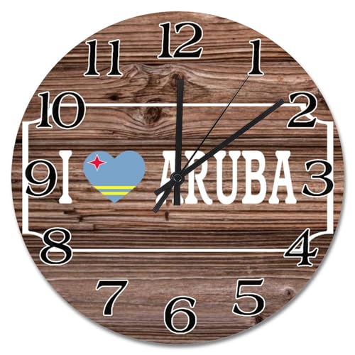 Horloge murale en bois sans tic-tac grande taille 38 cm - 2