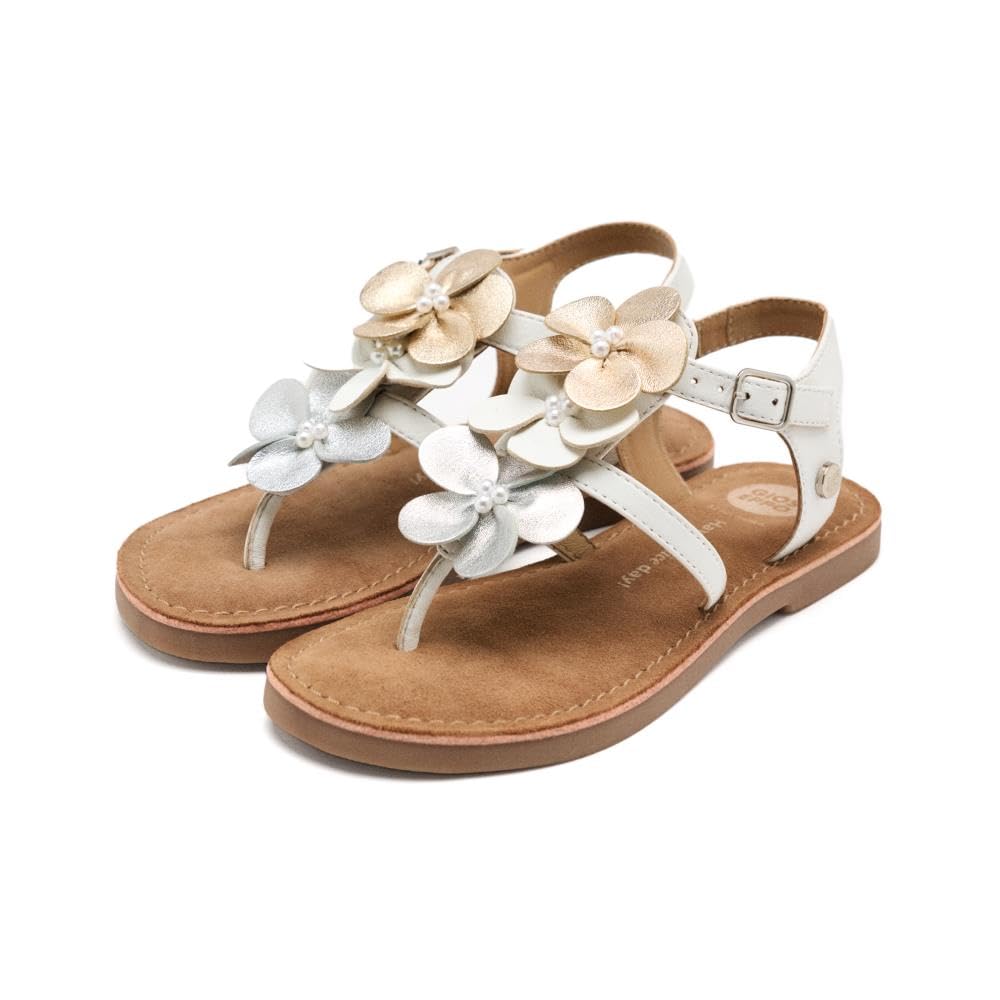 GIOSEPPO Girl's Barnet Flat Sandal, White, 6 UK