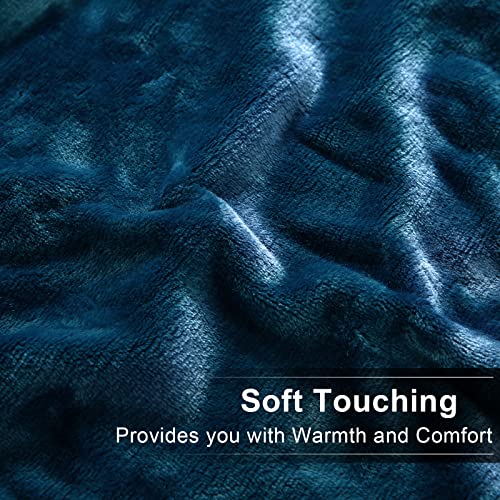 Image of Soft Blanket Warm Fuzzy Microplush Lightweight Thermal Fleece Blankets for Couch Bed Sofa,California King 102X108Inch,Peacock Blue