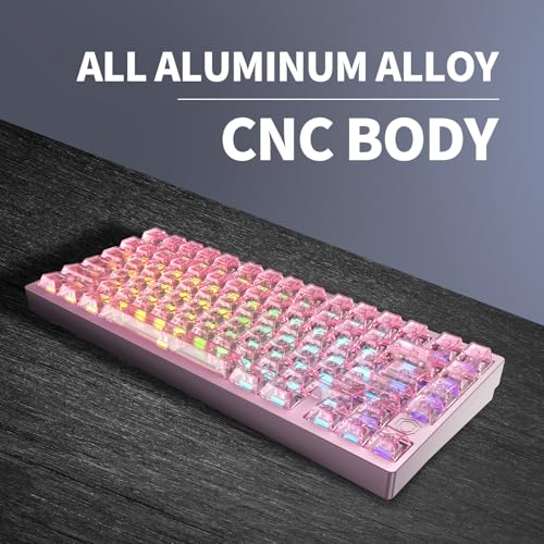 Image of IROK MG75PRO 81 Keys Wired Magnetic Switch Mechanical Keyboard, Hall Effect, 8KHZ /ARGB /CNC Aluminum, Gasket Structure Gaming Keyboard(Pink)