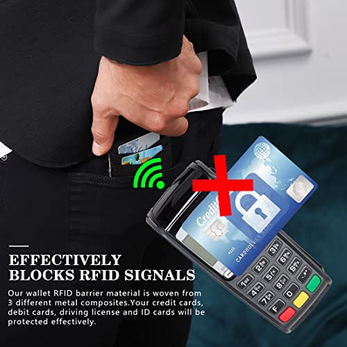 Mens Wallet Minimalist Wallet Credit slim Front Pocket RFID Blocking Card Holder with Money Clip and RFID Wallet Protection Slim Wallets Men Gifts (Matte Black)4