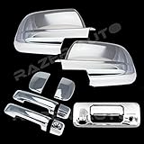 14-15 Toyota Tundra Double Cab (Extended Cab) Triple Chrome Plated Mirror Cover, 4 Door Handle Cover, Tailgate Handle with Camera hole Cover