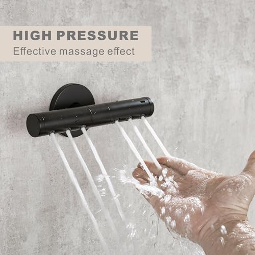 SKOWLL Body Jets High Power Showerhead Wall Mount Shower Jet Nozzle with Rotate 360° Adjustable, Matte Black Massage Shower Nozzle - Thumbnail 3