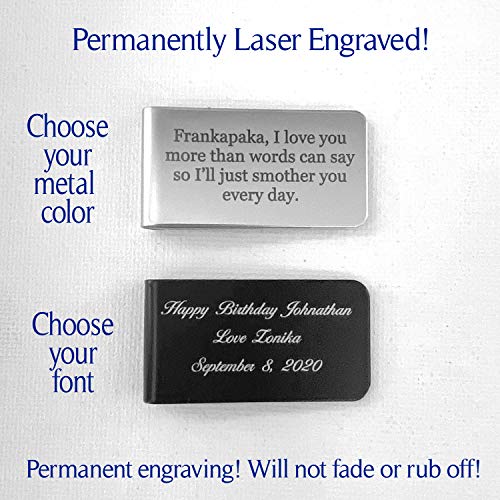 Custom Personalized Stainless Steel Money Clip, For Dad, Husband, Friend, Grandpa,And Mom Money Clip Customizable #TOP2