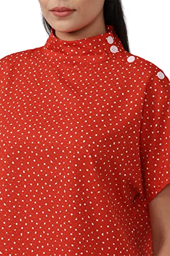 Image of Van Heusen Women's Polyester Polka Dots Regular Fit Blouse