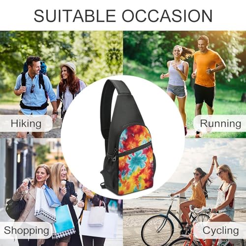 Bolso tipo Sling Tie Dye Casual para Caminata y Viaje miniatura 6