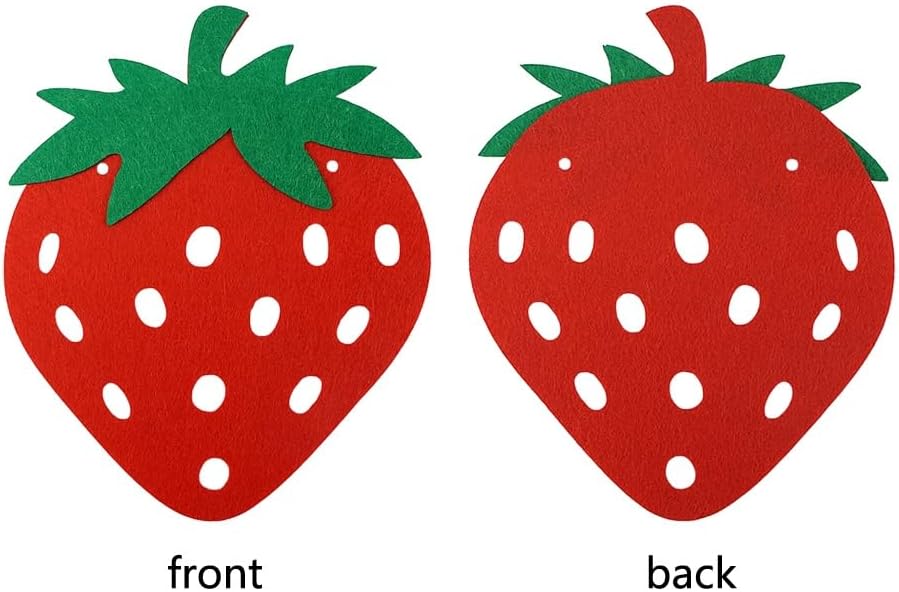 2 Pack Strawberry Garland Felt Fruit Banner for Berry Strawberry First Birthday Party Decorations - Image 4