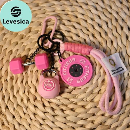 Dumbbell Keychain set Silicone Gym Keychain with Metal Handle Motivational Girl Gym Accessories Fitness Gifts - Image 4