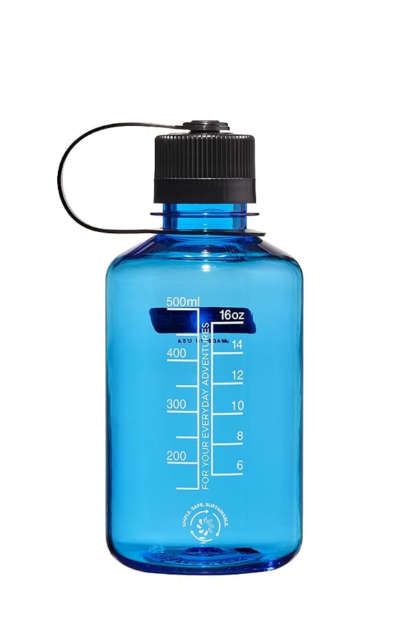 Nalgene Tritan BPA-Free Water Bottle, 16 OZ, Narrow Mouth, Slate with Black Cap by Nalgene - Used condition - Image 2
