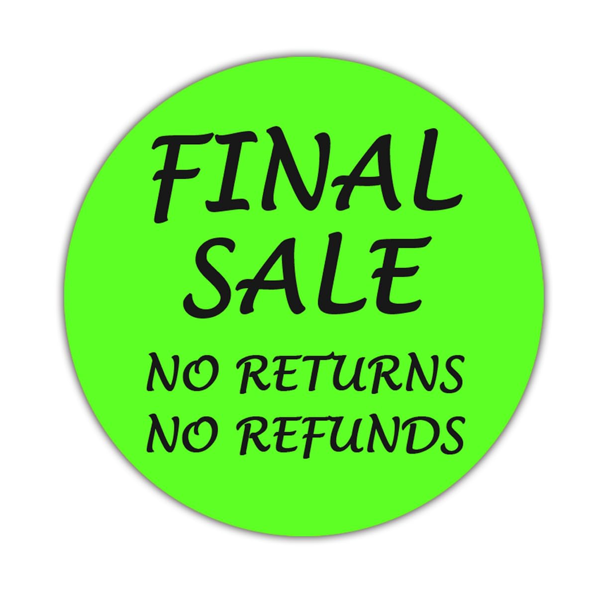 Top label Final Sale No Returns No Refunds Stickers,1.5 Inch Final Sales Garage Yard Sale ,Self Adhesive for Retail Grocery Clearance,500 Pcs
