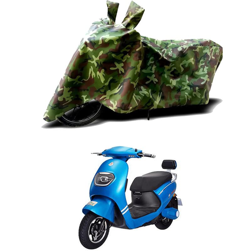 Image of 100% Water Resistant Bike Scooty Two Wheeler Body Cover Compatible for Tunwal Sports 63 Alpha 48V /UV-Rays /Heat Protection /Birds Dropping /Scratchproof /Dust Proof /Waterproof /All [Green MJ]