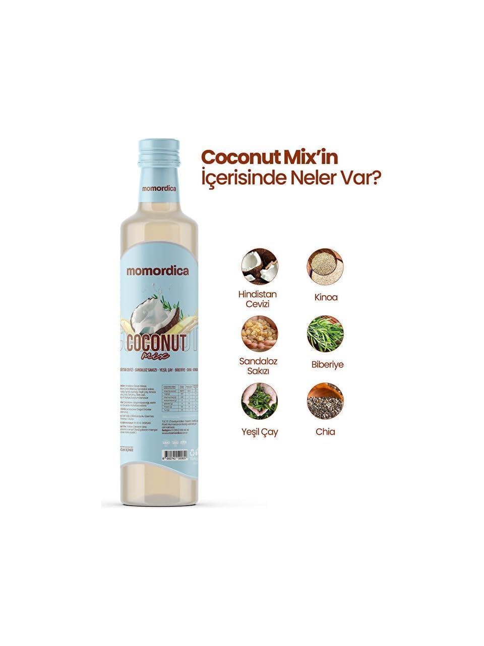 Hindistan Cevizi İçeceği 250 ml – Kokos Getränk – 3er Pack – Mit Grüntee, Chia & Quinoa – Erfrischendes Getränk