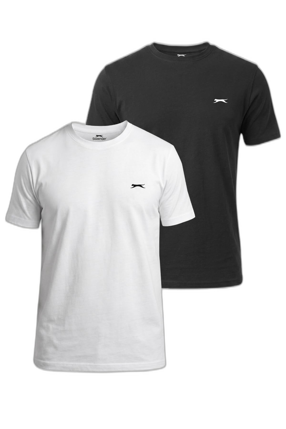 Slazenger NOTRON I 2 Lİ SET Erkek Beyaz - Siyah Tişört