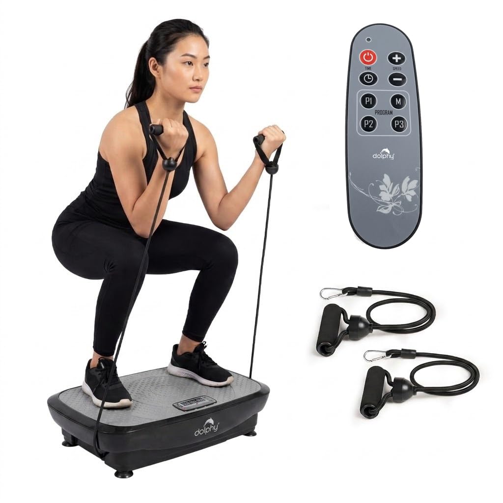 Dolphy Fitness Vibration Platform Workout Machine | Vibration Plate |Exercise Equipment for Home | Balance Your Weight Workout Equipment Includes, Remote Control & Balance Straps Included-image-17