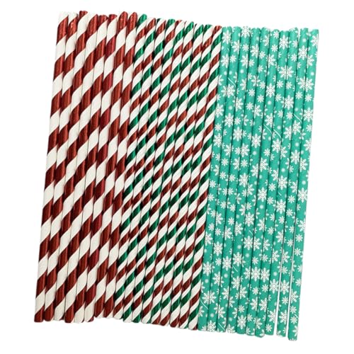 Pajillas de Papel Desechables Navideñas 150 piezas miniatura 1