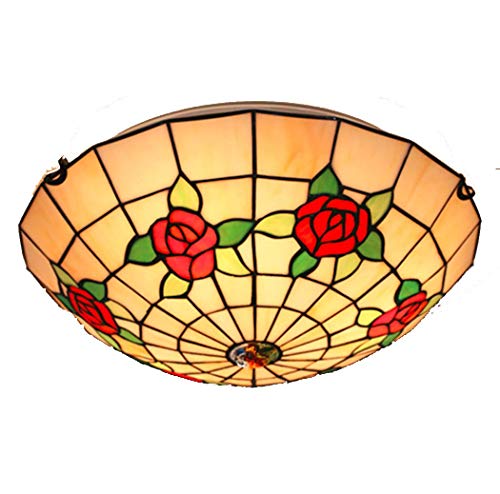 Plafonnier vitrail rose pour chambre à coucher et éclairage balcon de couloir