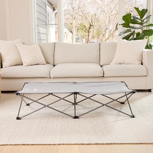 Regalo Extra Long My Cot® Portable Toddler Bed - Foldable Kids Travel Bed & Camping Cot for Ages 2-8, Indoor/Outdoor, Large 54” x 28” x 12”, Supports up to 80 lbs, Gray - Image 8