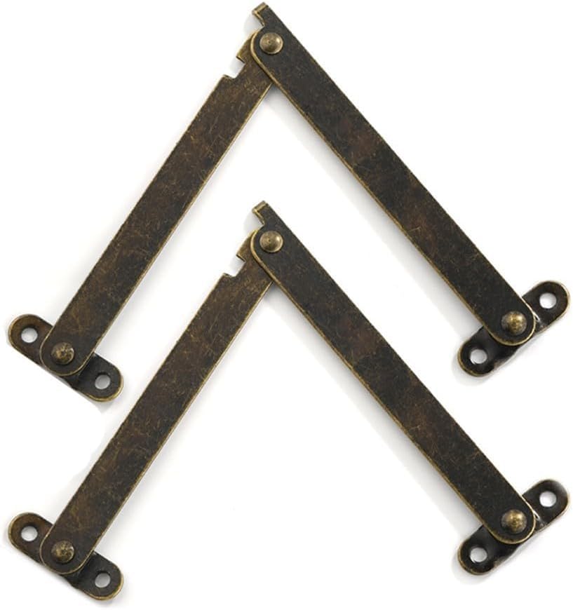 Antique Bronze Metal Hinges Stay 2PCS for Jewelry Box, Wine Box, and Decorative Furniture Applications (Black bronze 2#)