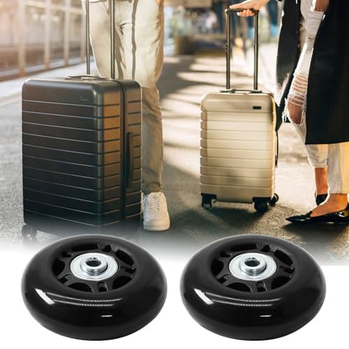 Image of Luggage Wheels Replacement, 68 x 24mm, Black Rubber, 2pcs