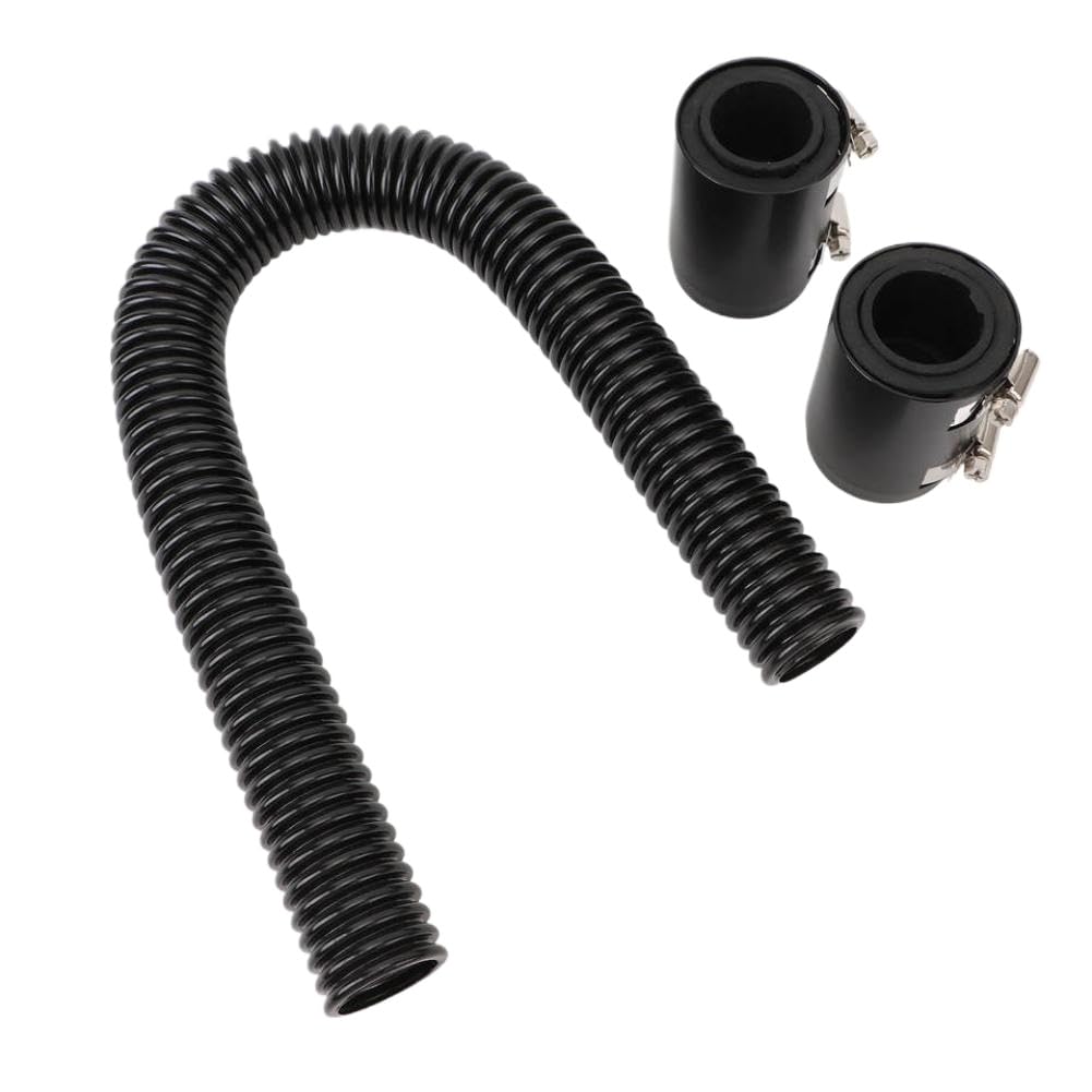 Axteaargq Black Radiator Hose Kit 24In Stainless Steel For 1-1/4In 1-1/2In 1-3/4In 1-5/8In Radiator Neck(Black)