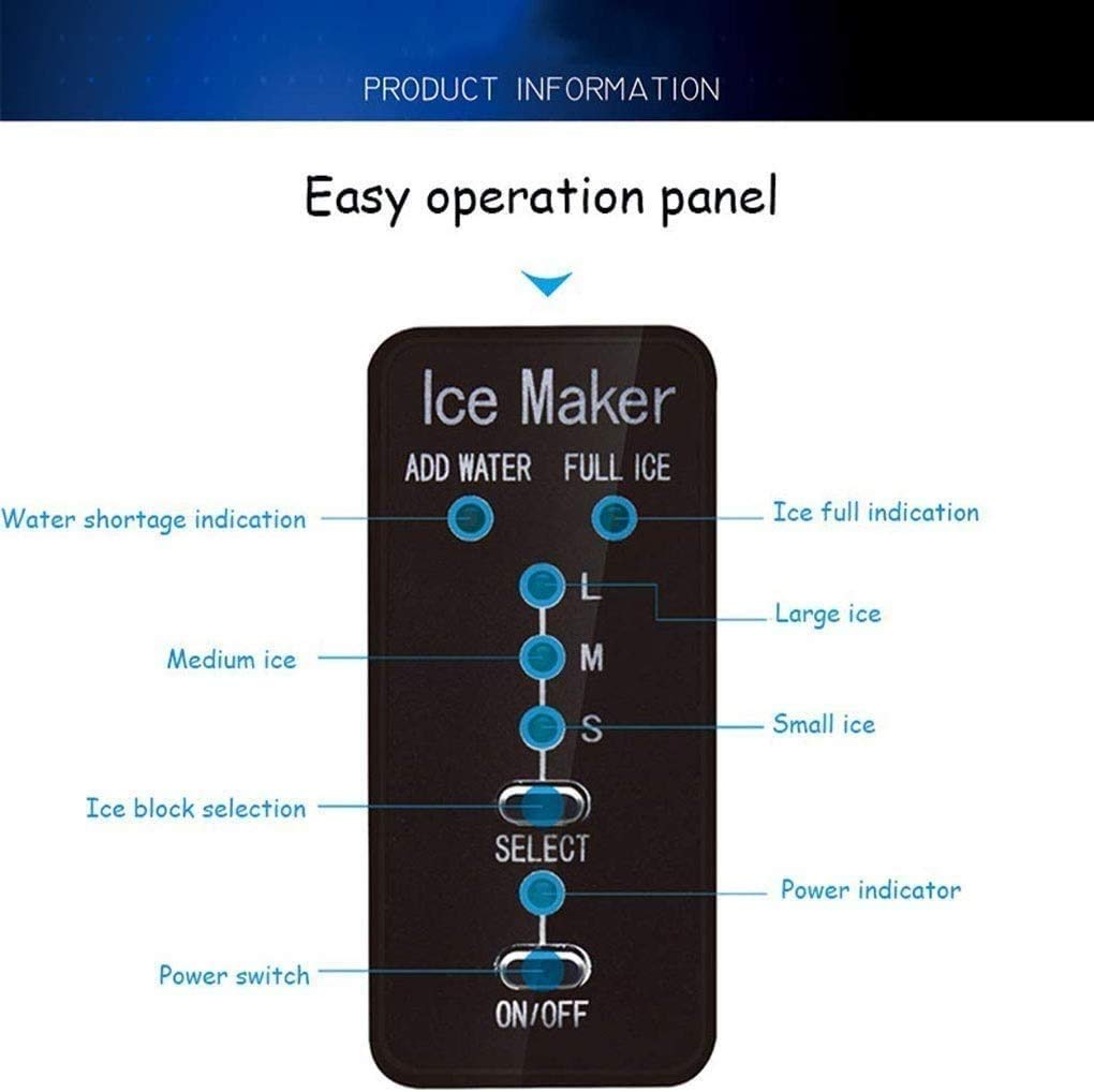 Portable Ice Maker,Countertop Ice Machine with Self,Ready in 9 Cubes Ready in 6-8 Minutes39lbs/24hrs, Household Ice Machine