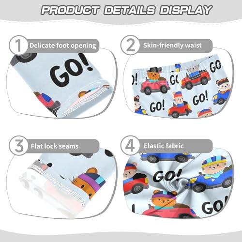 Cute Cat Car Girls Leggings Soft Stretch Workout Yoga Dance Pants for Kids Casual Tights3