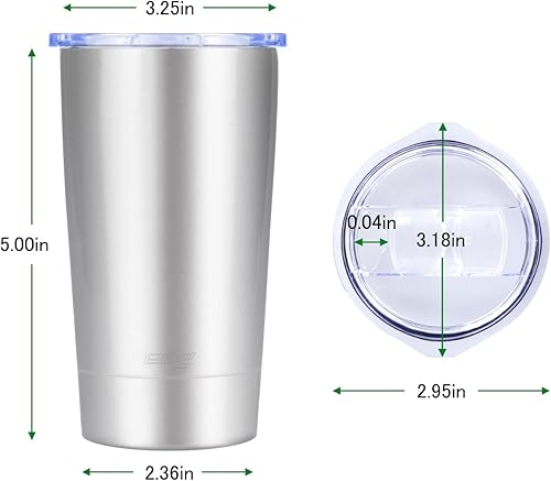 Miniatura 5 de eing Vaso delgado de acero inoxidable, vaso de 12 onzas, doble pared aislada al vacío, taza de café de acero inoxidable con tapa, taza de viaje 4