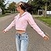 DRESSOLE Women's Cropped Zip Up Hoodies Casual Long Sleeve Workout Sweatshirt Top Pale Pink S