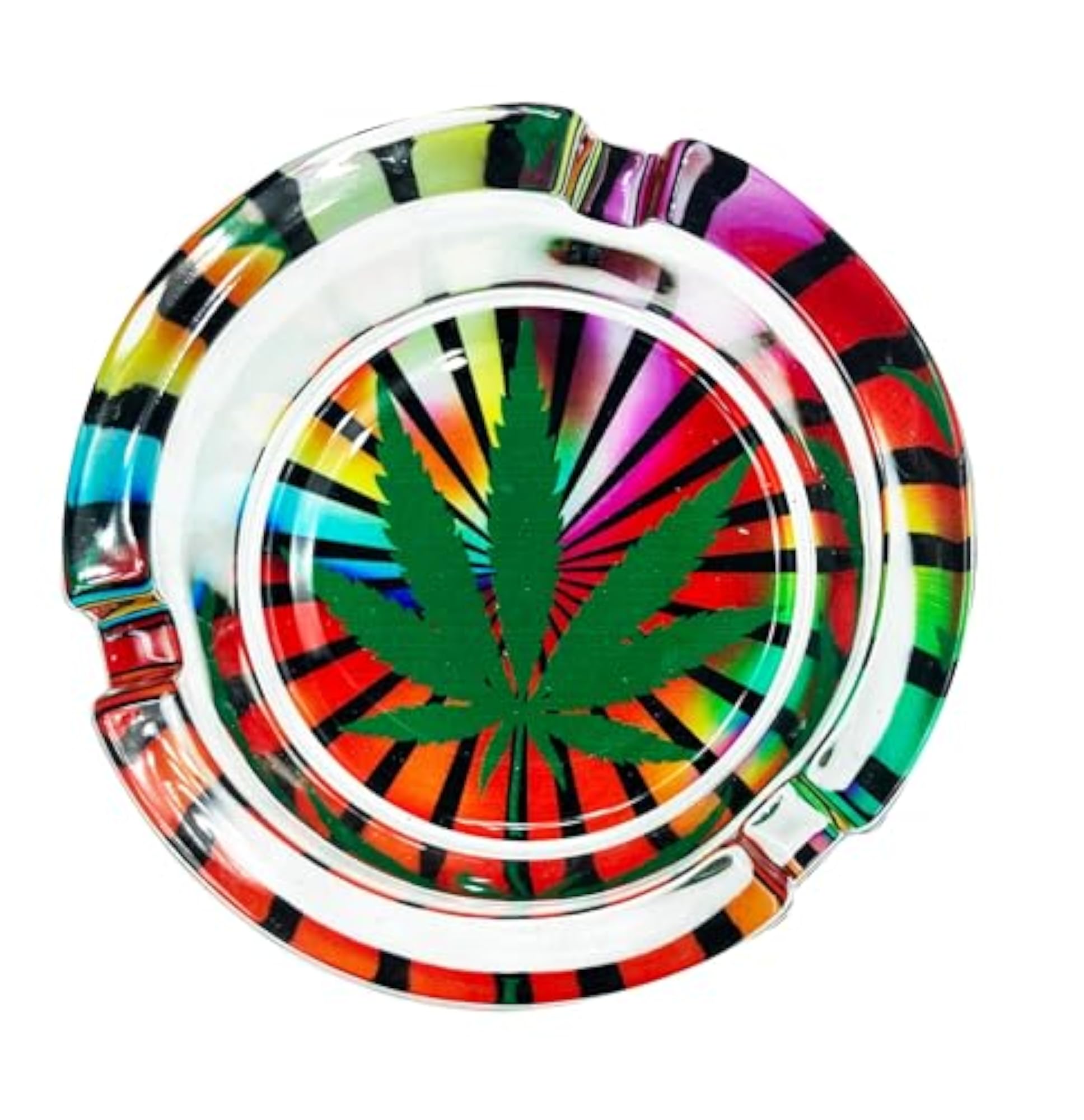 Multicolour Glass Leaf Ashtray for Unique Decor