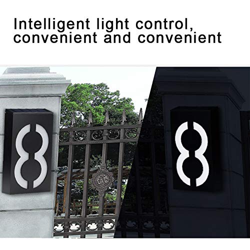 Solar Haus Nummer Plaque Licht, Solar betriebene Tür Platte Nummer Licht Edelstahl LED Türplatte Lampe Wand Adress schild Beleuchtung für Tor Zaun Wall Yard Street Park