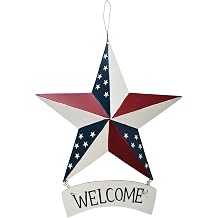 Barn Star Wall Decor Outdoor Patriotic Decoration Metal Stars American Flag | Hanging 4th of July Memorial Day Texas Star Wall Art for Western Country Farmhouse 12 InchC