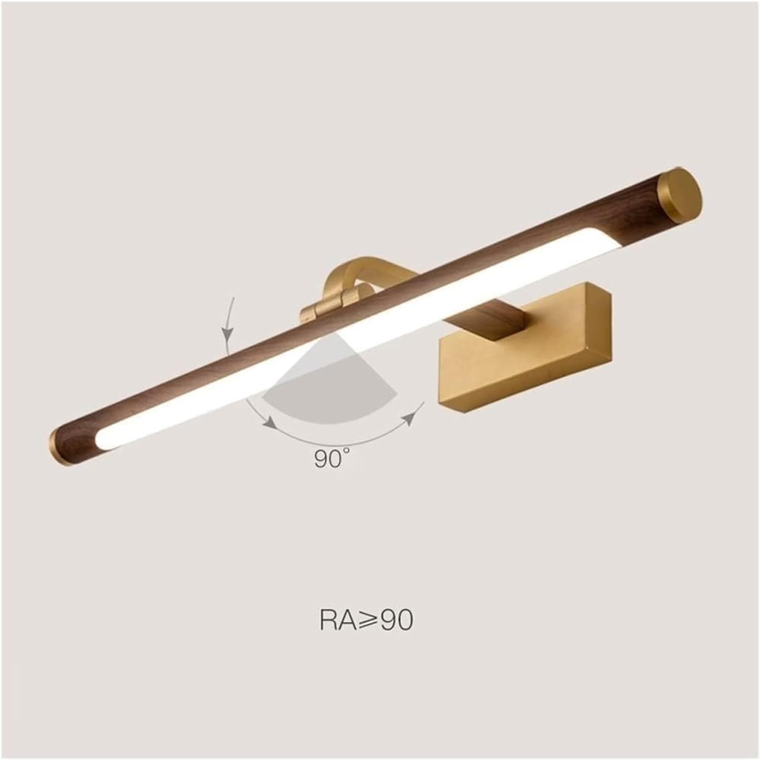 Lampada da Specchio Bagno Vintage Moderna Lampada Frontale a Specchio lineare in Rame con LED, Lampada da Specchio for Bagno, Regolabile, Vintage, for Il Trucco, armadietto con Specchio(44CM)