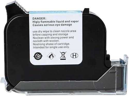 12. 7mm 2588 JS12 Fast Dry Ink Cartridges Batch Coder Compatible with TIJ Inkjet Printers for Expiry Date and Number Printing(Blue Color)