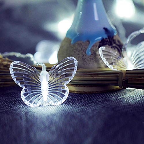 Decorman Curtain Lights USB Powered 8 Modes Waterproof Window Curtain String Lights with 10 Butterflies Twinkle Lights for Christmas Holiday Party Room Decoration (Cool White) - Thumbnail 6