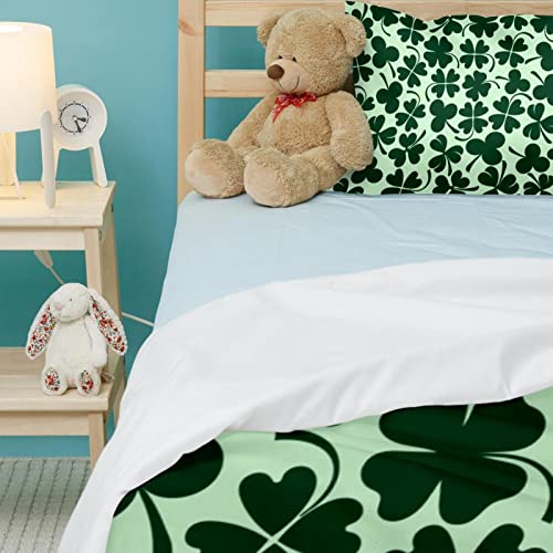 Housse de couette trèfles : parure de lit simple 3 pièces avec taies - 5