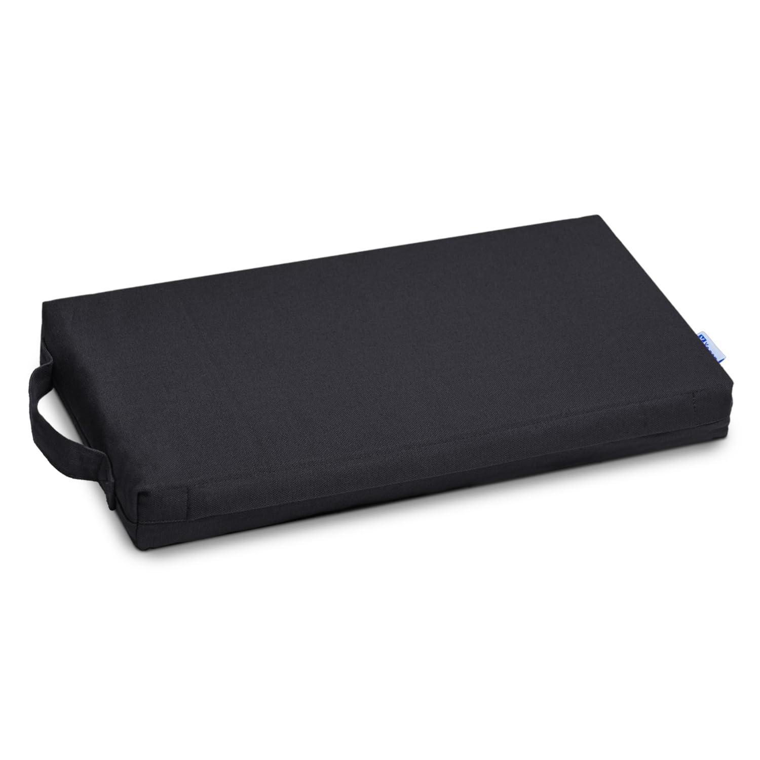 Yogan Yoga Head Cushion/Headpad (1.5") for Yoga/Pilates | Organic Cotton Outer Cover (Removable & Washable) | Wide Handle | Inner Cover with Recycled Fiber Filling | 40x20x4 cm (Charcoal Grey)