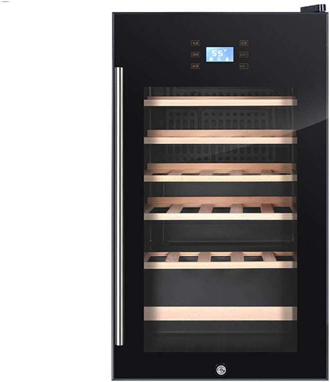 Wine Cellar,with Safety LockTempered Glass Door Wine Cellars and Coolers,Removable Beech Shelf Free Standing Wine Cooler