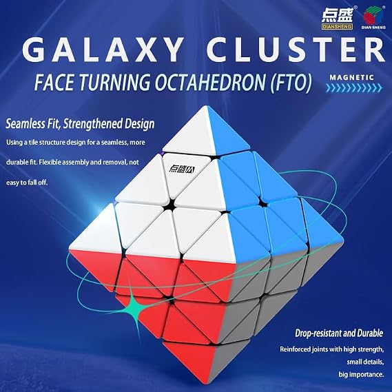 Cuberspeed DianSheng FTO M Face Turning Octahedron Magnetic Speed Cube Octahedron stickerless Speed Cube Puzzle DianSheng FTO Magnetic