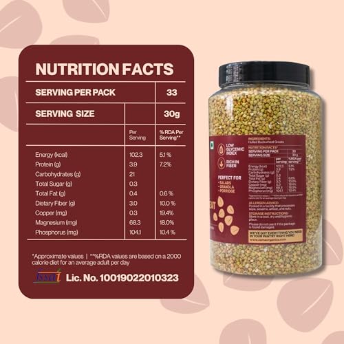 Image of Zama Organics Hulled Buckwheat Groats 1kg | Organically Grown | Gluten Free | Excellent Substitute for Rice | Rich in Vitamins | Good Source of Protein | Healthy Grains | Kuttu Giri
